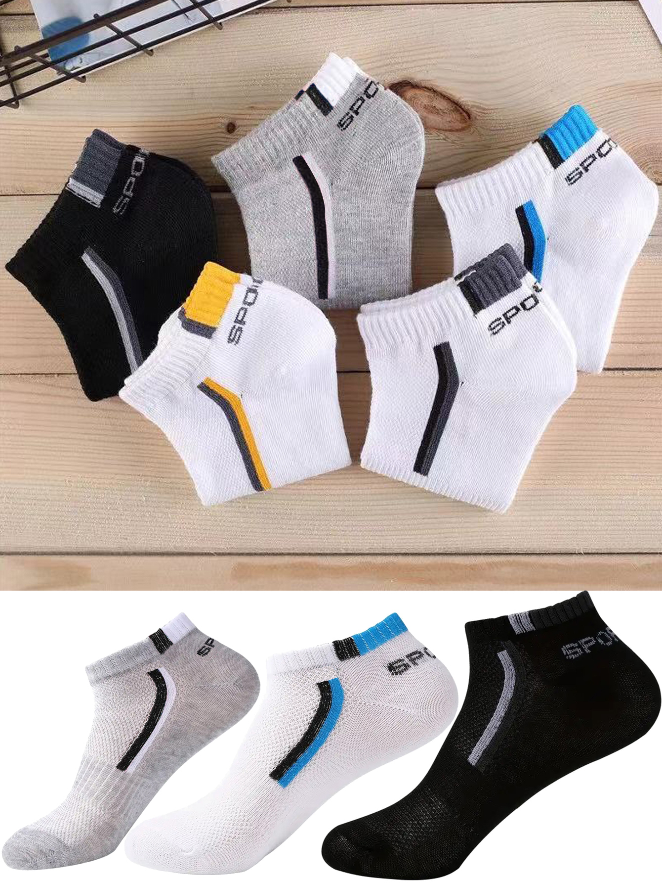 5Pair Men's Anti-Slip Ankle Bo - Ankle Sock Low Cut 评论和价格