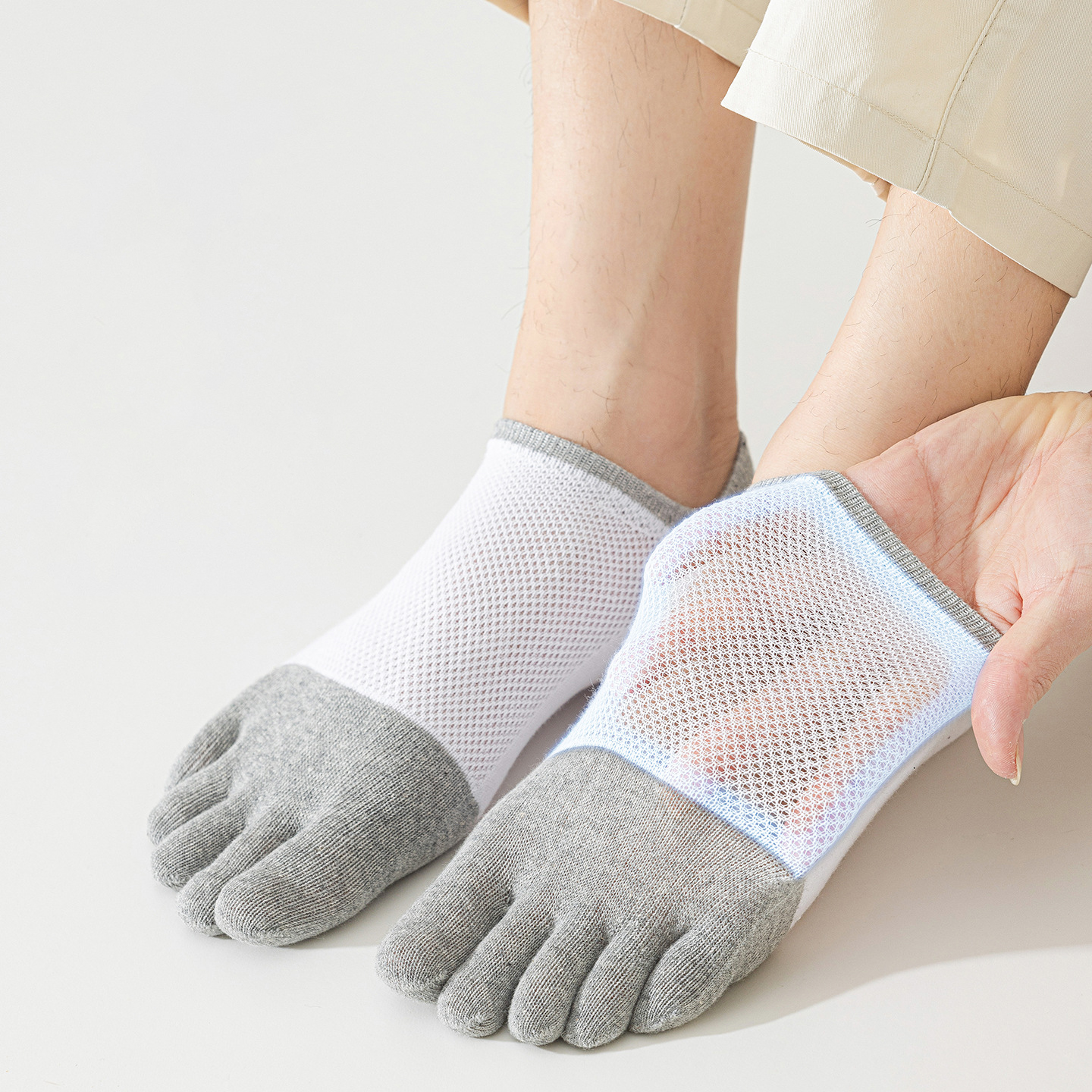 5 Pairs Men's No Show Toe Sock - Toe Sock Split 评论和价格