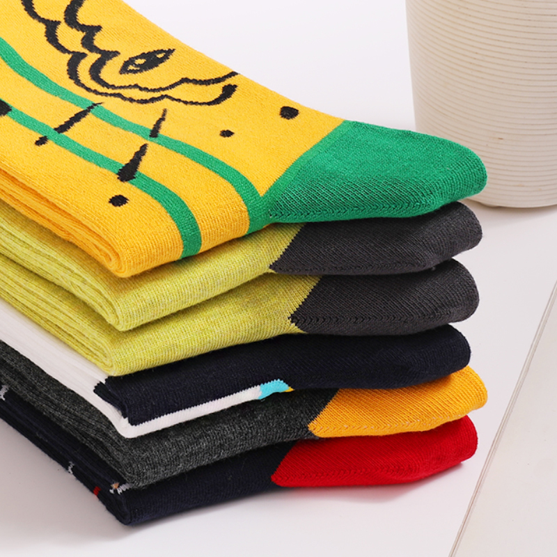 5Pairs Mens Fun Dress Socks, P - Cotton Crew Sock Pack 评论和价格