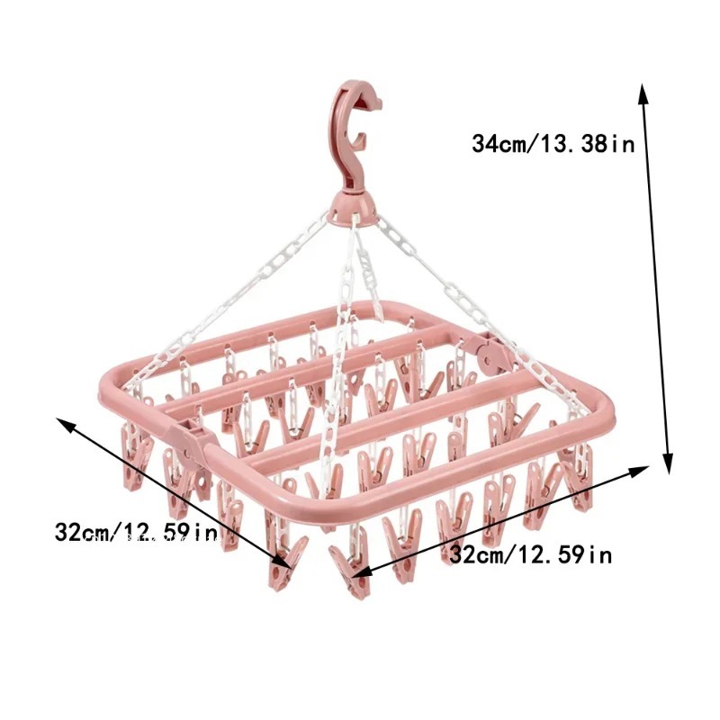 32 Clips Folding Clothes Dryer - Sock Organizer Tray 评论和价格