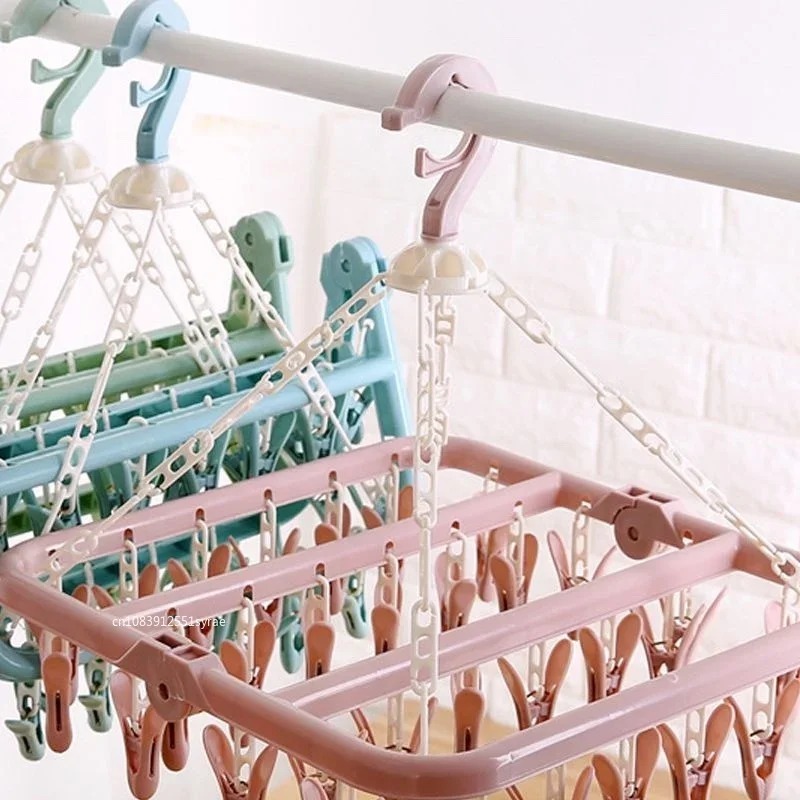 32 Clips Folding Clothes Dryer - Sock Organizer Tray 评论和价格