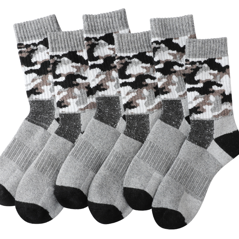 4Pairs Thick Gray Camouflage S - Wool Hiking Sock 评论和价格