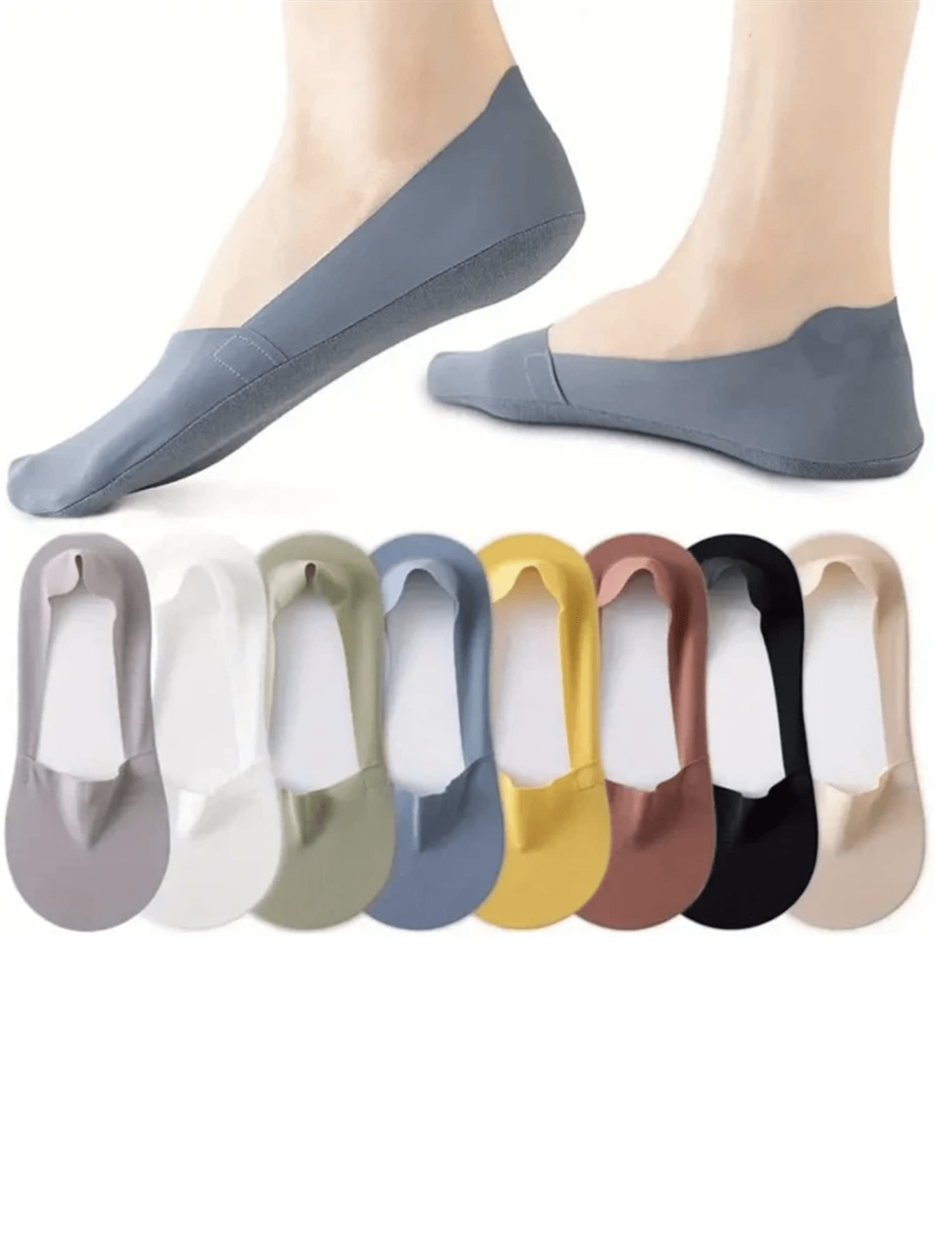 5 Pairs Women Thin Silky Invis - No Show Sock Women 评论和价格