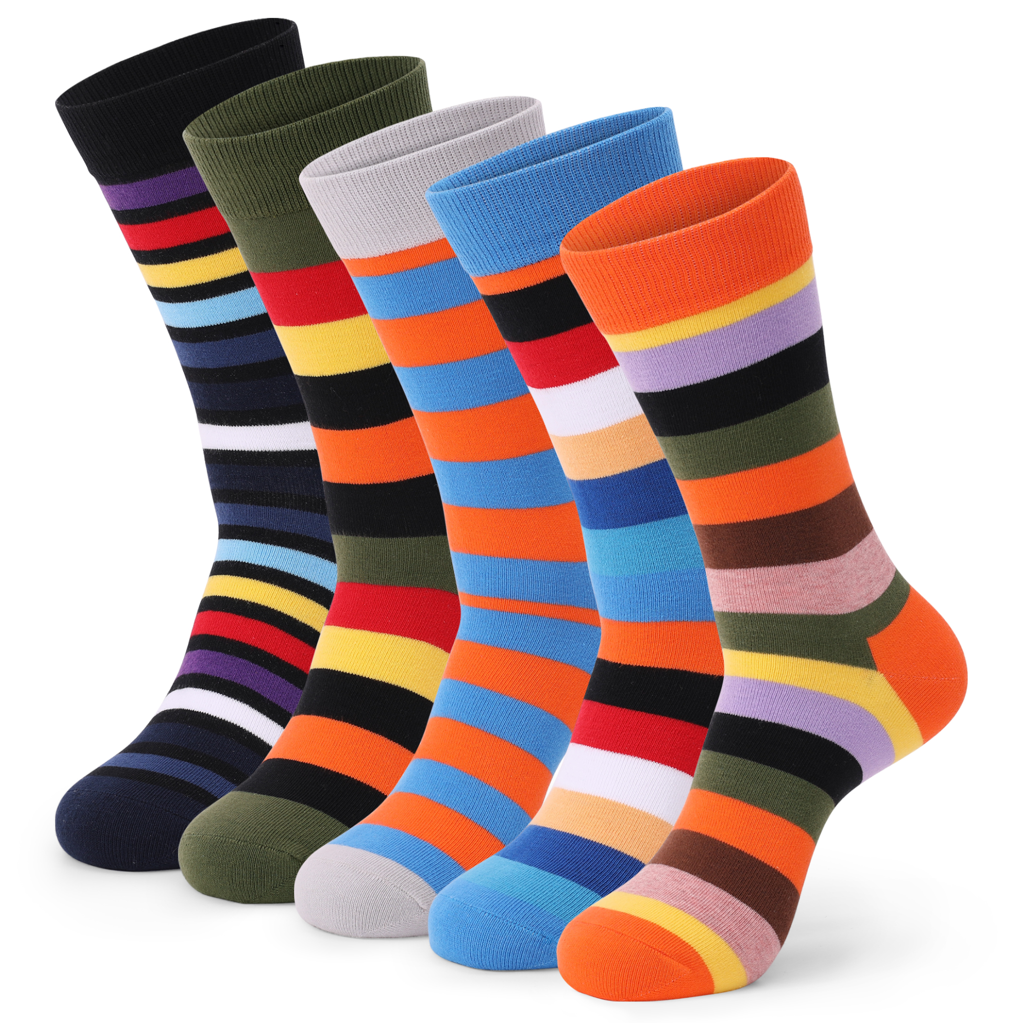 5Pairs Mens Fun Dress Socks, P - Cotton Crew Sock Pack 评论和价格