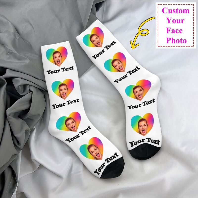 Personalized Photo Text Custom - Dress Sock Men 评论和价格