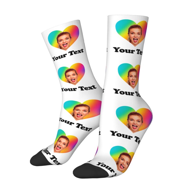 Personalized Photo Text Custom - Dress Sock Men 评论和价格