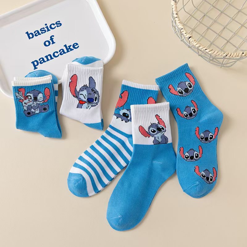 5 Pairs Women Mid Calf Cartoon - Knee High Sock Women 评论和价格