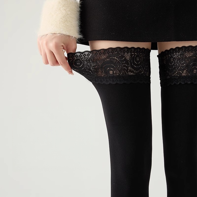 100D Sexy Stockings Retro Lace - Thigh High Sock Stay Up 评论和价格