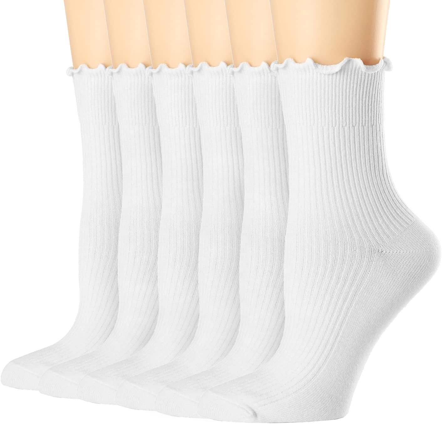 Women's Ruffle Turn-Cuff Casua - Cotton Crew Sock Pack 评论和价格