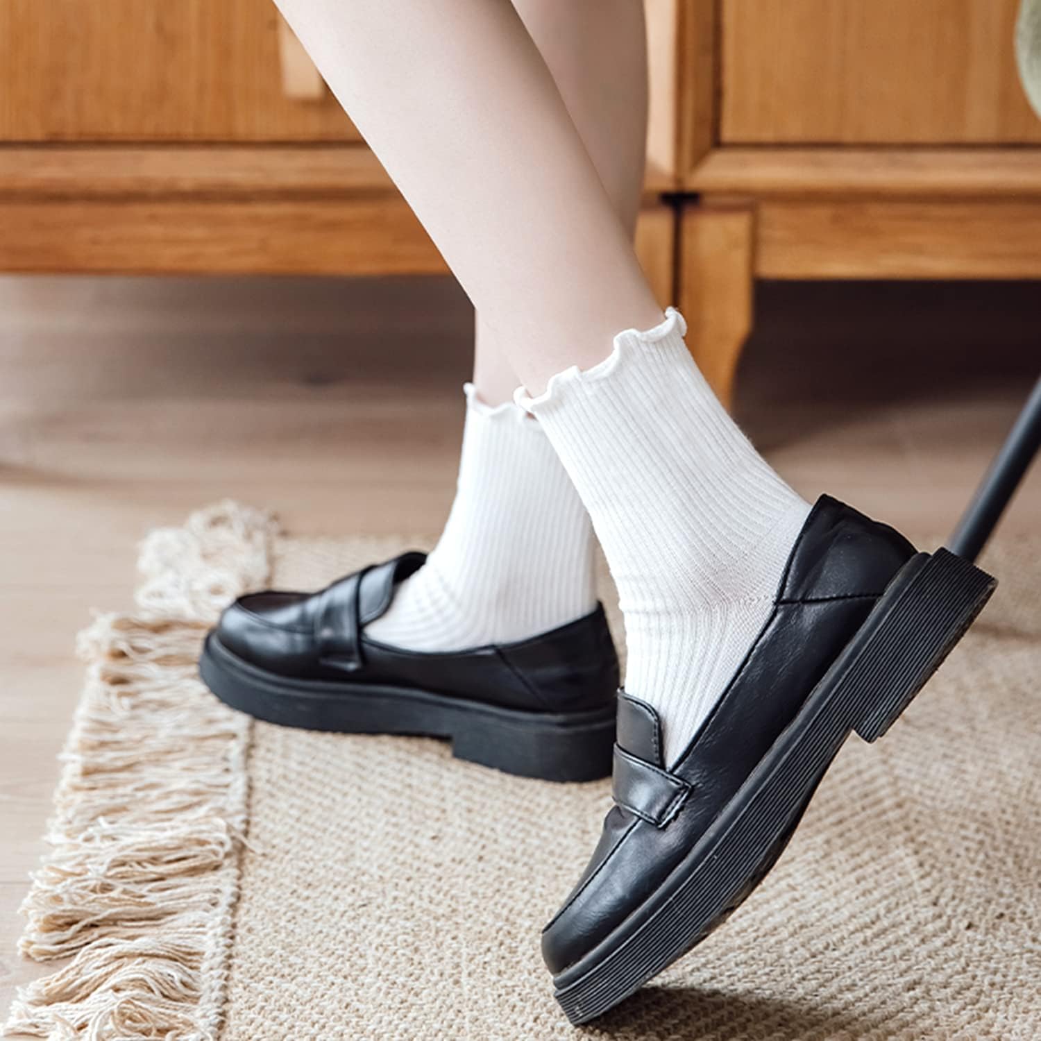 Women's Ruffle Turn-Cuff Casua - Cotton Crew Sock Pack 评论和价格