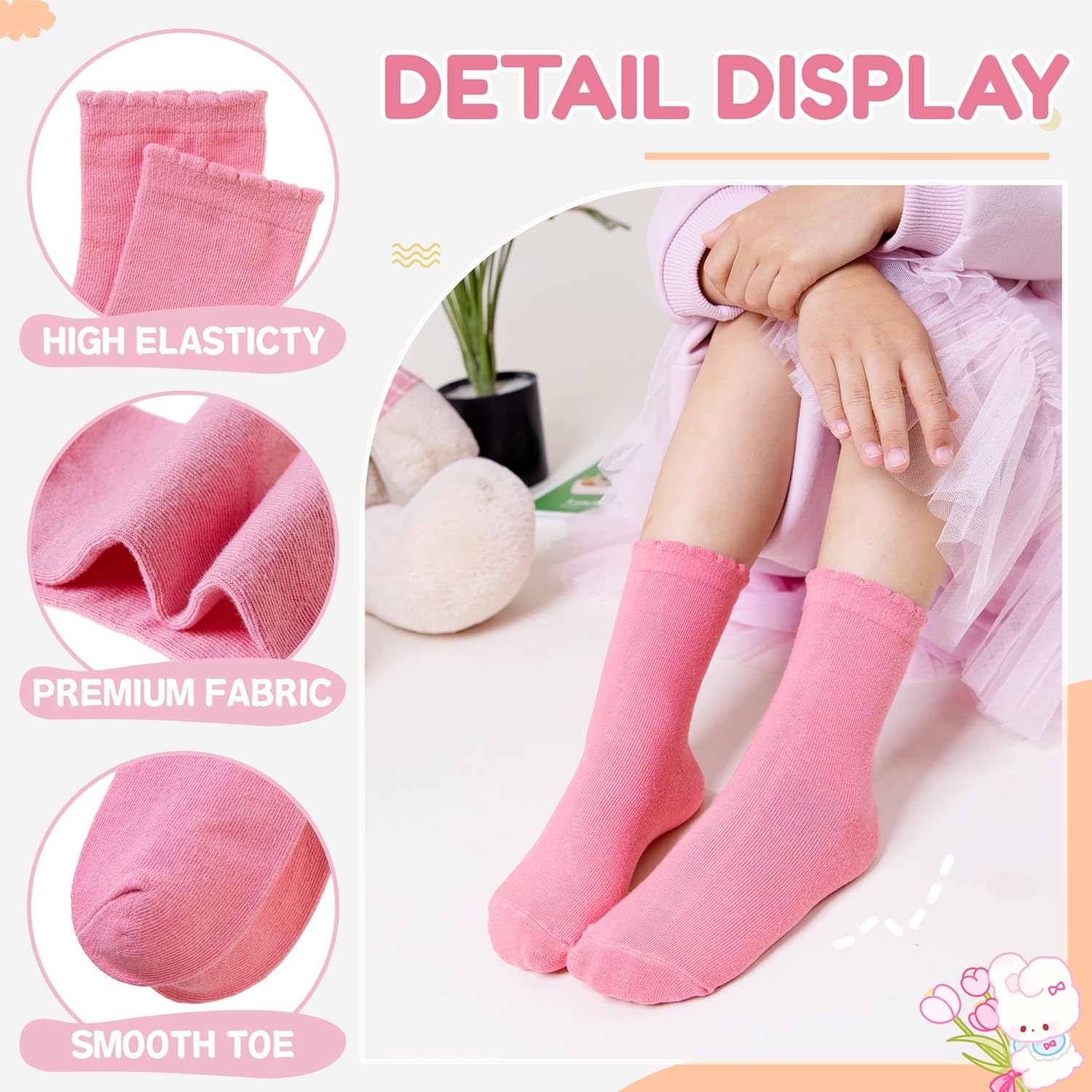 Girls Ruffle Crew Socks Little - Silk Sock Bamboo 评论和价格