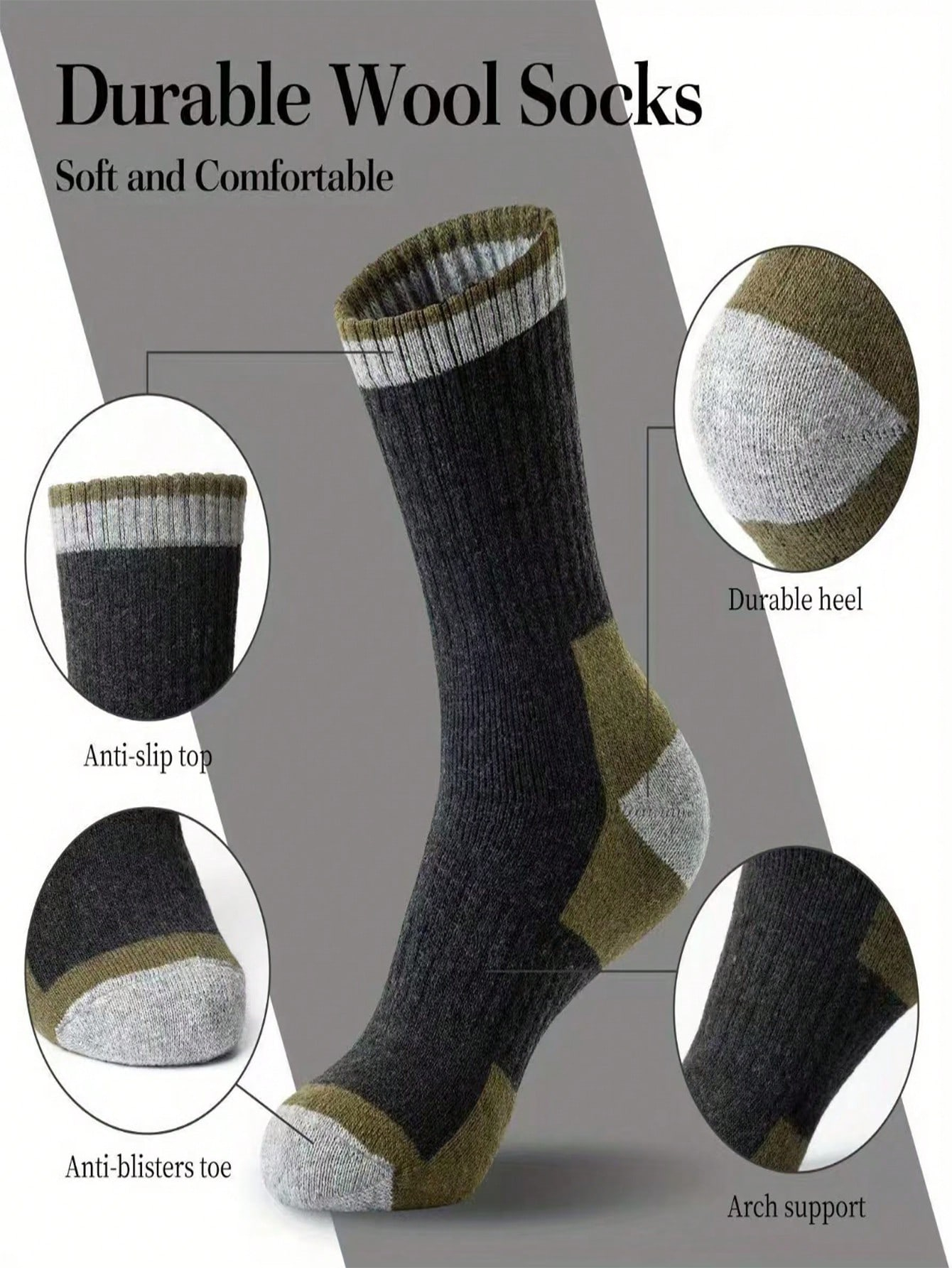 Men’s Thick Crew Socks 5-Pack, - Cotton Crew Sock Pack 评论和价格