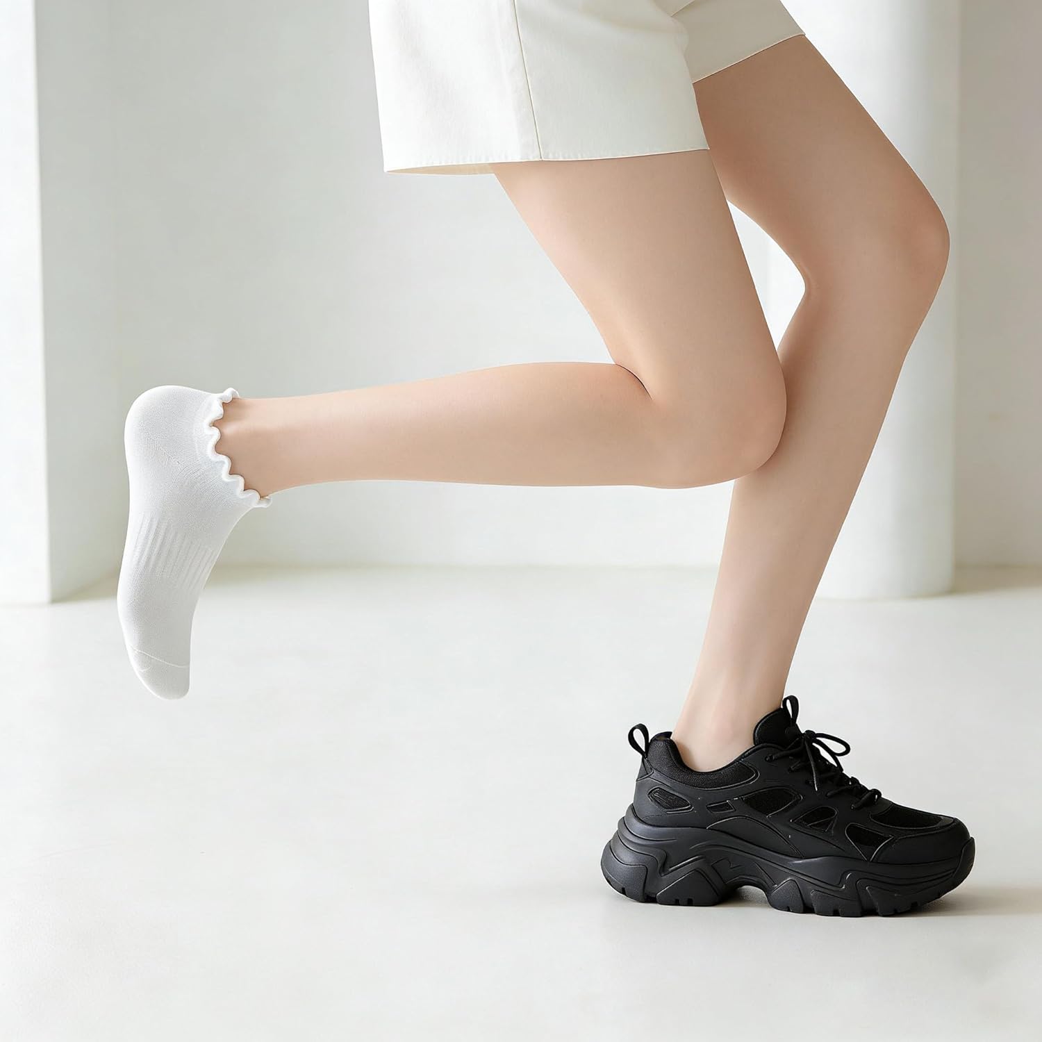 Cute Ruffle Ankle Socks for Wo - Silk Sock Bamboo 评论和价格