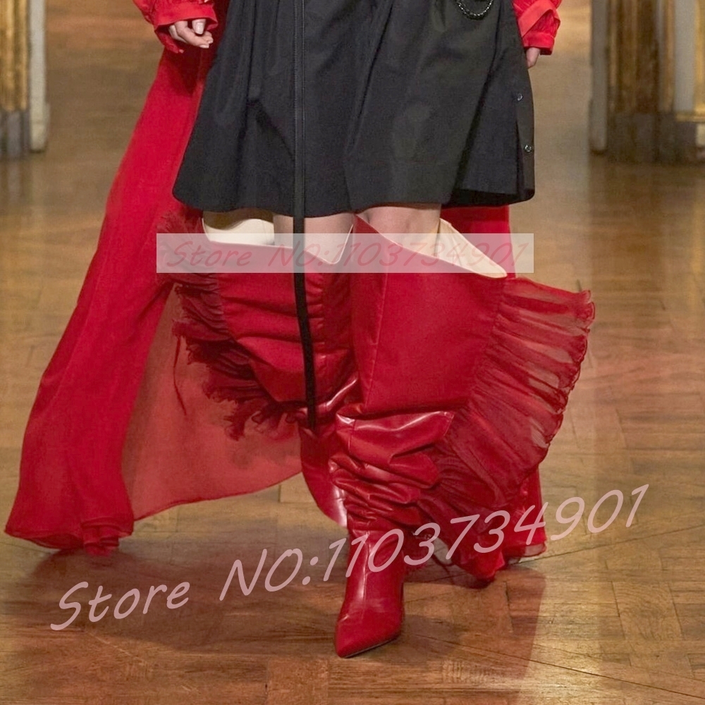 Ruffles Tulle Slouchy Sock Sty - Boot Sock Slouchy 评论和价格
